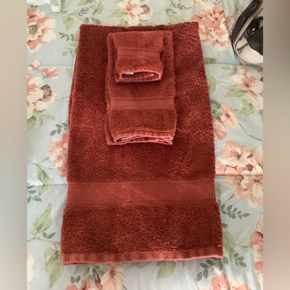 Towel set by Spring made  3 piece Rust Egyptian cotton. In excellent con…